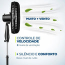 Ventilador de Coluna Mondial VTX-40C-8P 40cm 8 Pás c/controle 3 Velocidades 220 V