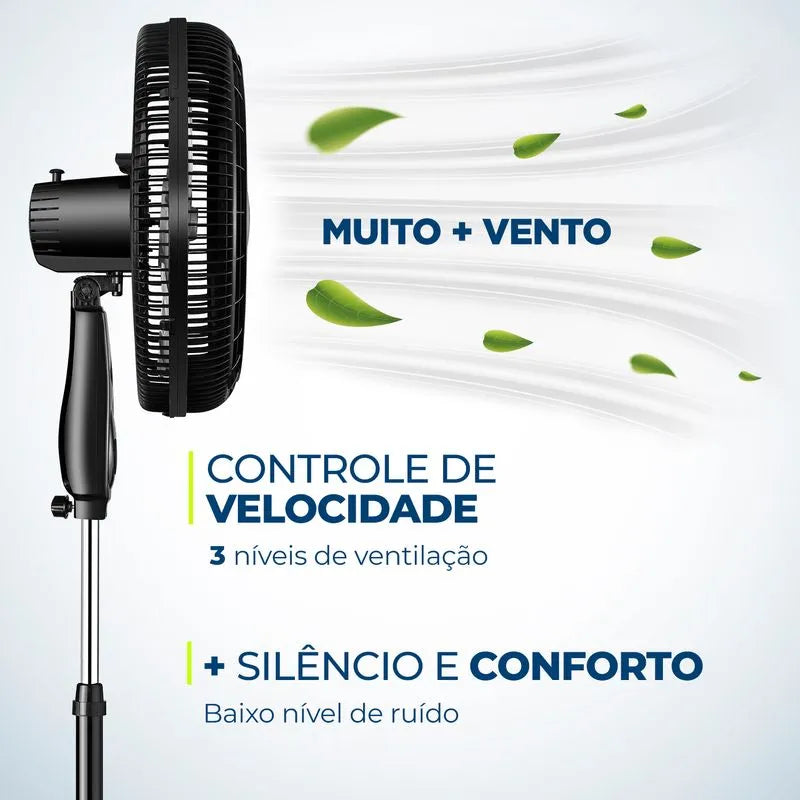 Ventilador de Coluna Mondial VTX-40C-8P 40cm 8 Pás c/controle 3 Velocidades 220 V