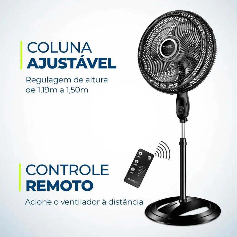 Ventilador de Coluna Mondial VTX-40C-8P 40cm 8 Pás c/controle 3 Velocidades 220 V